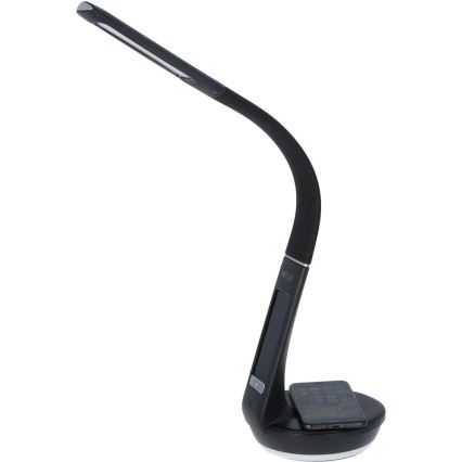 Candeeiro de mesa LED com regulação e carregamento sem fios Qi 5W e ecrã LED/6W/230V 3000/4000/6000K preto