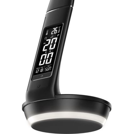 Candeeiro de mesa LED com regulação e carregamento sem fios Qi 5W e ecrã LED/6W/230V 3000/4000/6000K preto