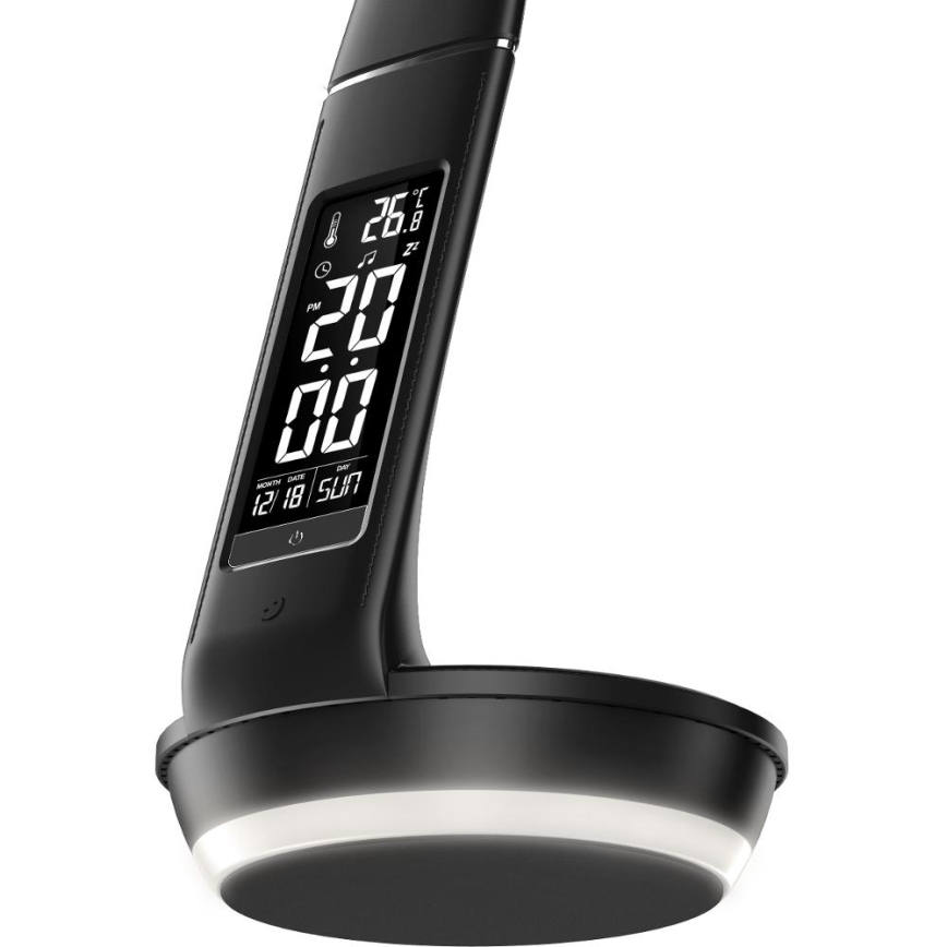 Candeeiro de mesa LED com regulação e carregamento sem fios Qi 5W e ecrã LED/6W/230V 3000/4000/6000K preto