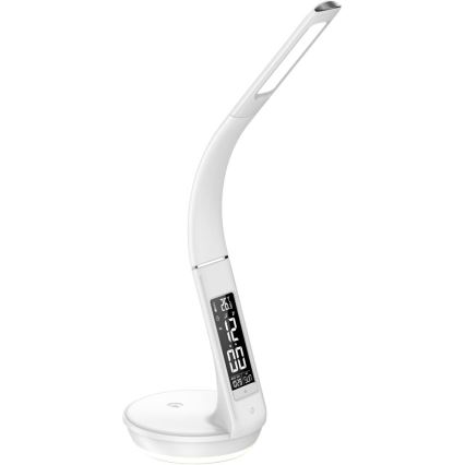 Candeeiro de mesa LED com regulação e carregamento sem fios Qi 5W e ecrã LED/6W/230V/1xCR2032 3000/4000/6000K branco