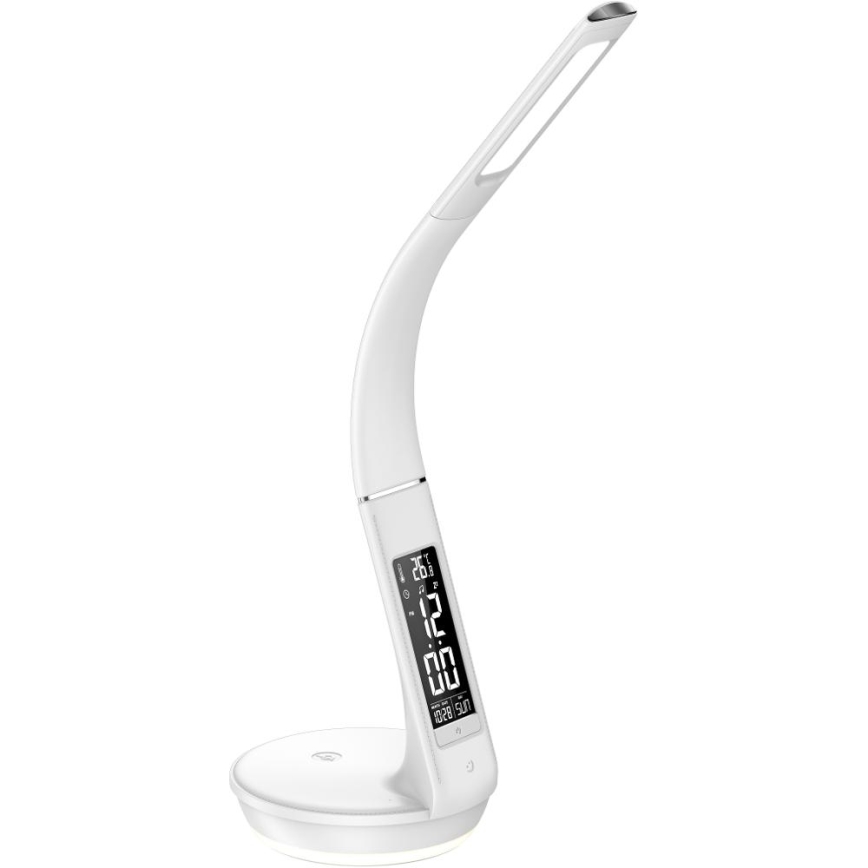 Candeeiro de mesa LED com regulação e carregamento sem fios Qi 5W e ecrã LED/6W/230V/1xCR2032 3000/4000/6000K branco