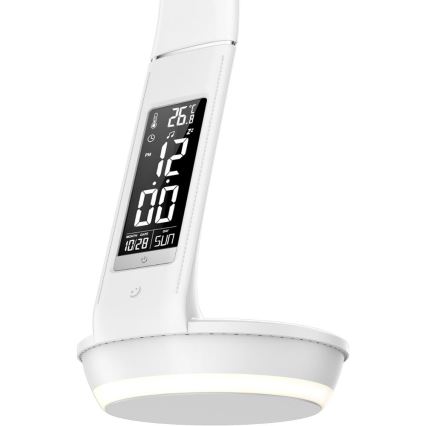 Candeeiro de mesa LED com regulação e carregamento sem fios Qi 5W e ecrã LED/6W/230V/1xCR2032 3000/4000/6000K branco
