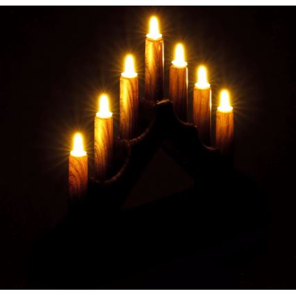 Castiçal de Natal LED 7xLED/2xAA branco quente