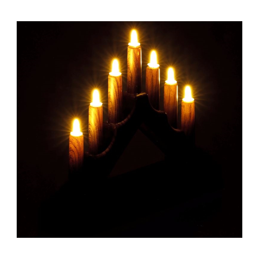 Castiçal de Natal LED 7xLED/2xAA branco quente