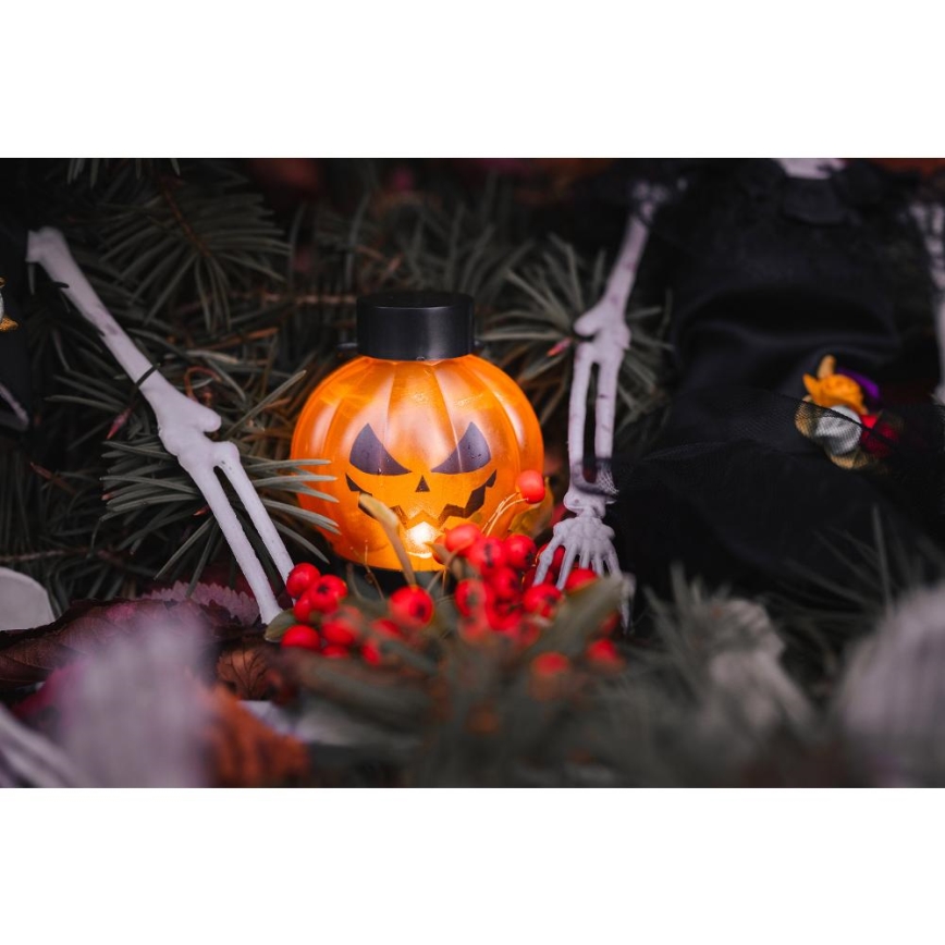 CONJUNTO 6x LED Decoração HALLOWEEN LED/1xCR2032/branco quente abóboras