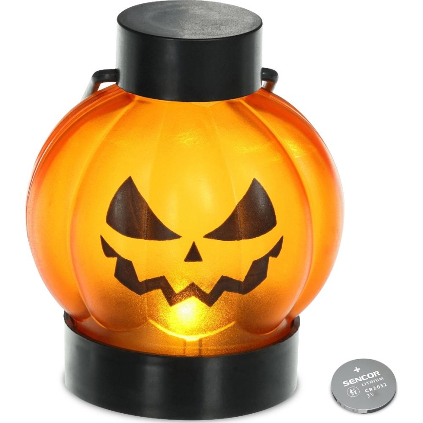 CONJUNTO 6x LED Decoração HALLOWEEN LED/1xCR2032/branco quente abóboras