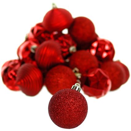 Conjunto de ornamentos de Natal 30 pcs vermelho