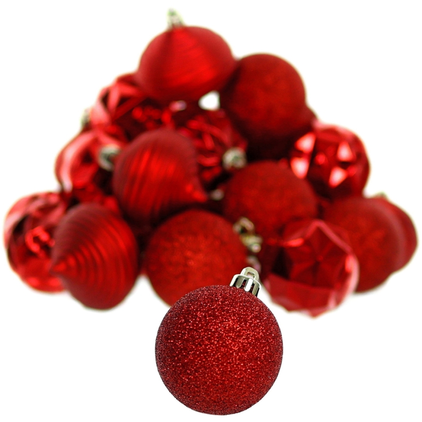 Conjunto de ornamentos de Natal 30 pcs vermelho