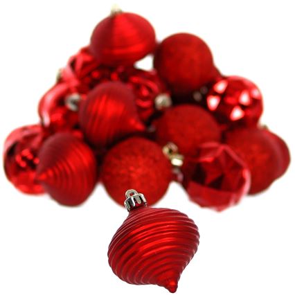 Conjunto de ornamentos de Natal 30 pcs vermelho