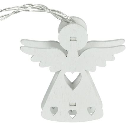 Corrente de Natal LED 10xLED/2xAA/branco quente 2m anjos