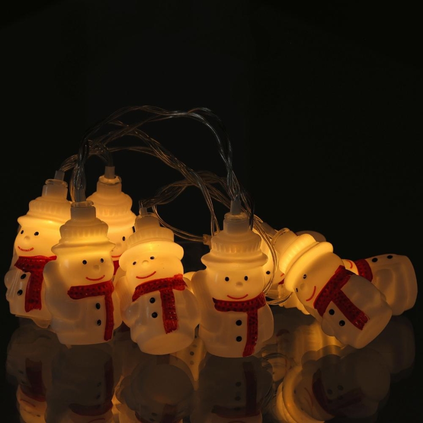 Corrente de Natal LED 20xLED/3xAA/branco quente 3,3m boneco de neve
