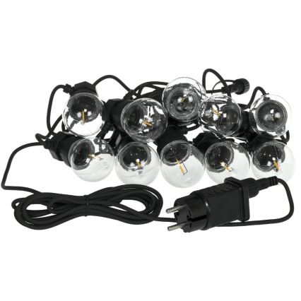 Corrente decorativa exterior LED GRINALDA G45 10xE27/230V 8m IP44 branco quente