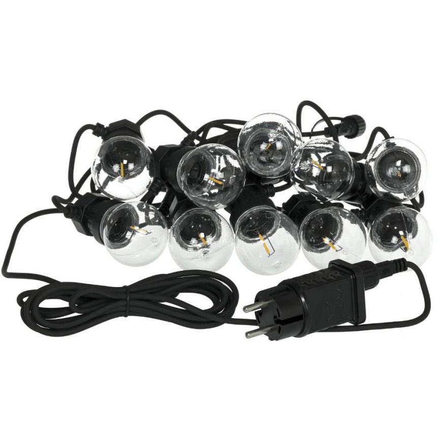 Corrente decorativa exterior LED GRINALDA G45 10xE27/230V 8m IP44 branco quente