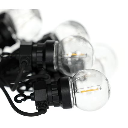 Corrente decorativa exterior LED GRINALDA G45 10xE27/230V 8m IP44 branco quente