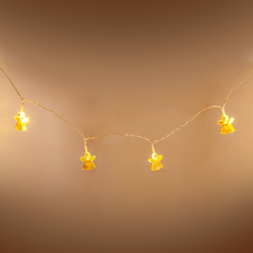 Corrente decorativa LED 10xLED/2xAA 1,65m branco quente