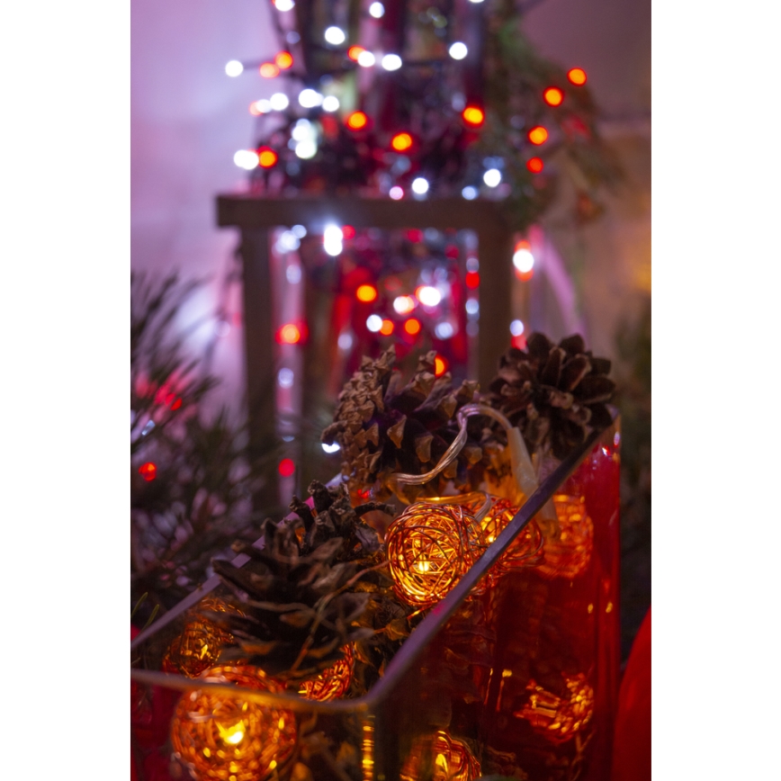 Corrente decorativa LED 10xLED/2xAA branco quente