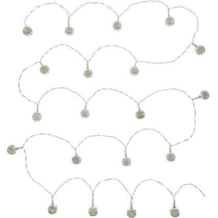 Corrente decorativa LED 20xLED/3xAA branco quente