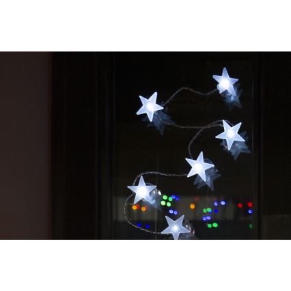 Corrente decorativa LED com ventosas 10xLED/2xAA 1,8m branco frio