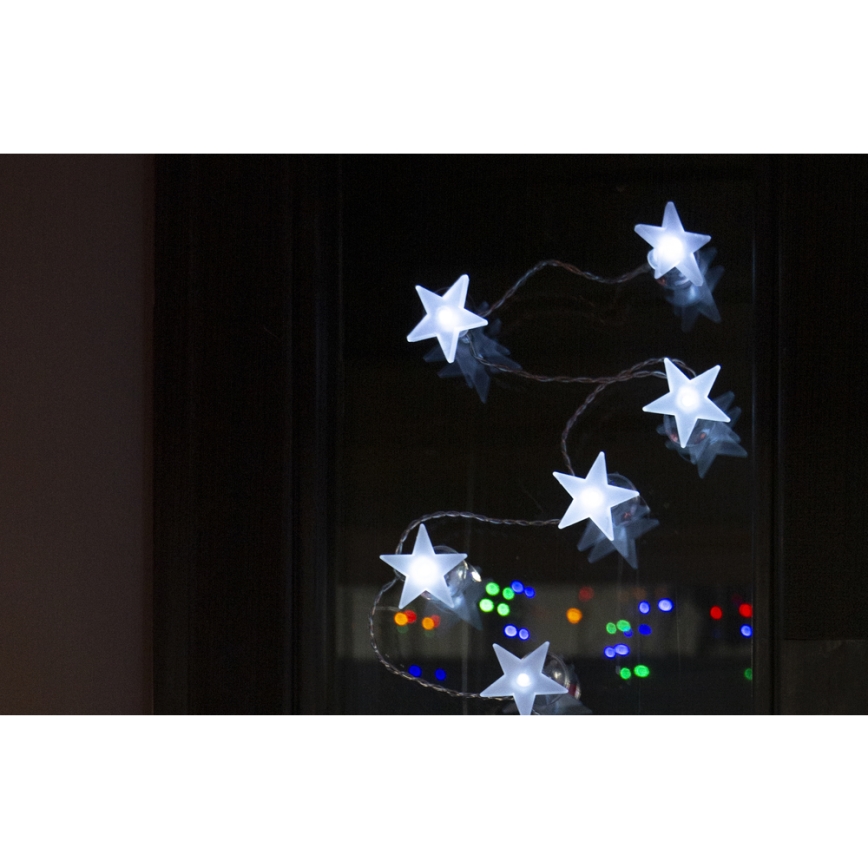 Corrente decorativa LED com ventosas 10xLED/2xAA 1,8m branco frio