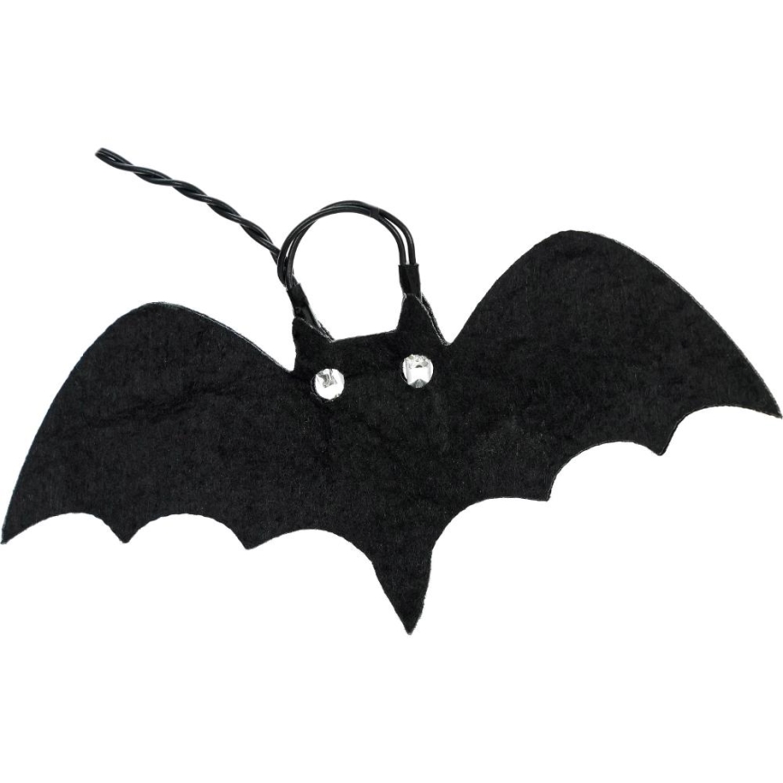Corrente decorativa LED HALLOWEEN 10xLED/2xAA/branco quente 1,3m morcegos