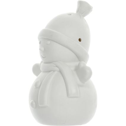 Decoração de Natal em porcelana LED LED/3xLR44 boneco de neve