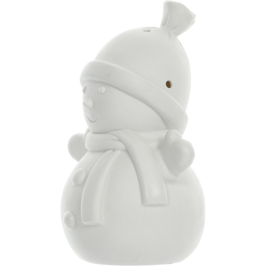 Decoração de Natal em porcelana LED LED/3xLR44 boneco de neve