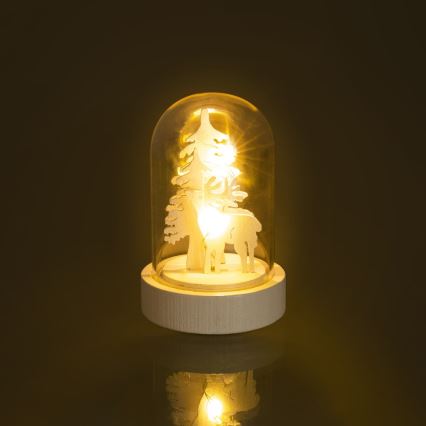 Decoração de Natal LED 1xLED/1xCR2032 branco quente