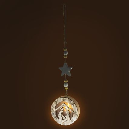 Decoração de Natal LED 1xLED/2xCR2032 branco quente