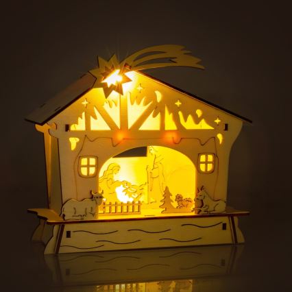 Decoração de Natal LED 4xLED/2xAAA branco quente
