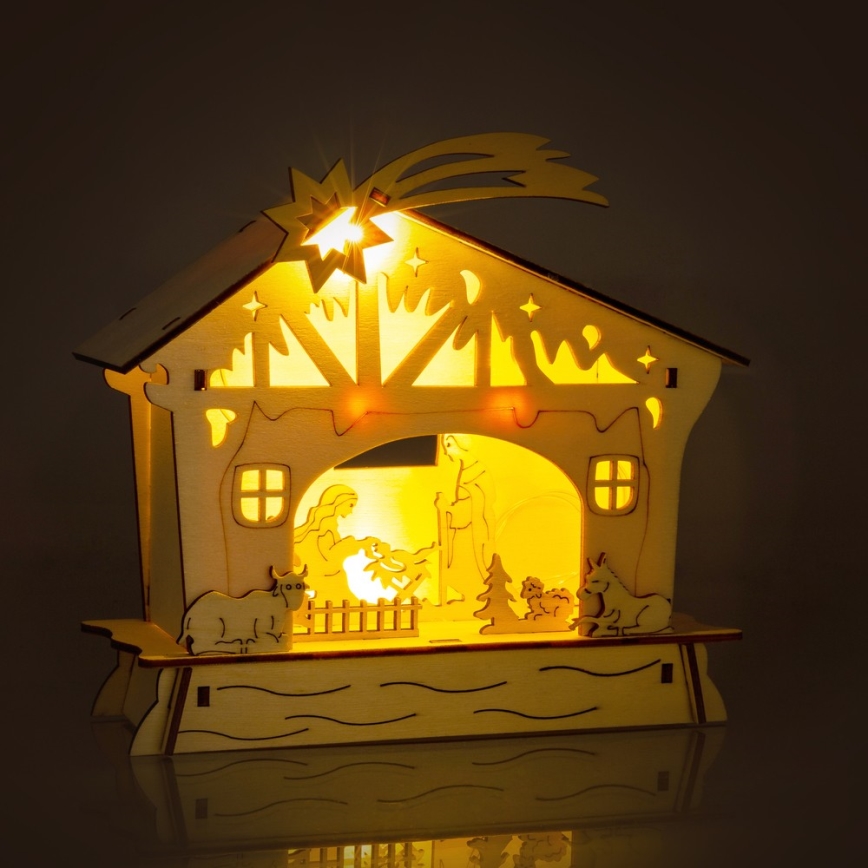 Decoração de Natal LED 4xLED/2xAAA branco quente