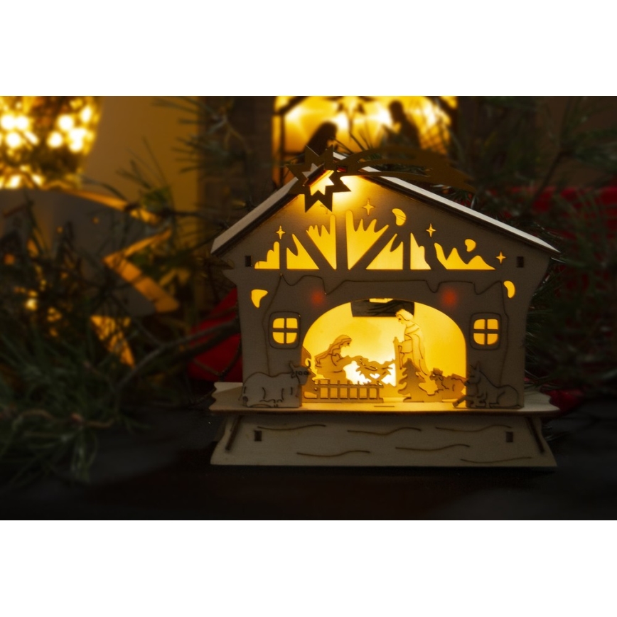Decoração de Natal LED 4xLED/2xAAA branco quente