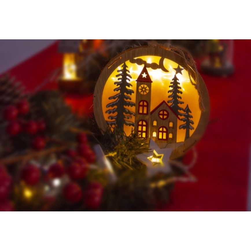 Decoração de Natal LED 5xLED/2xAAA branco quente