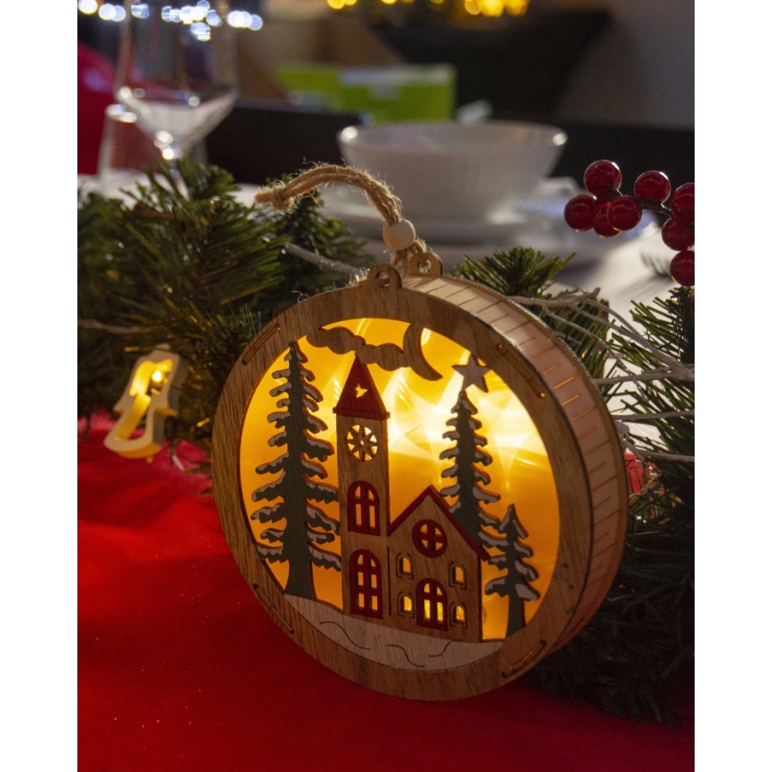Decoração de Natal LED 5xLED/2xAAA branco quente