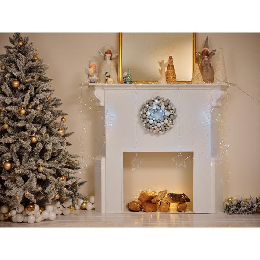 Decoração de Natal LED (boneco de neve com bola de neve) LED/2xLR44/branco quente
