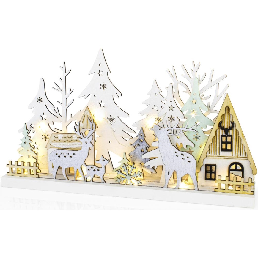 Decoração de Natal LED LED/3xAAA/branco quente floresta