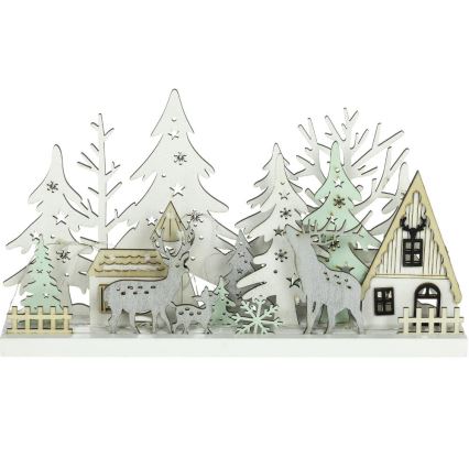Decoração de Natal LED LED/3xAAA/branco quente floresta