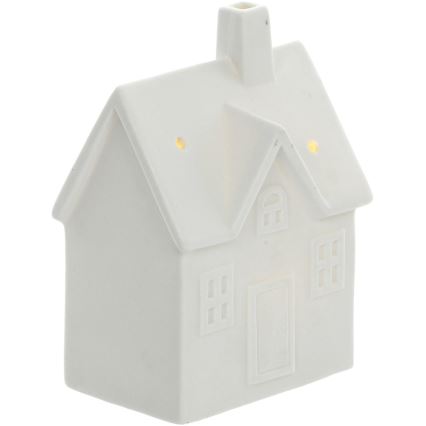 Decoração em porcelana LED/3xLR44/branco quente casa branco