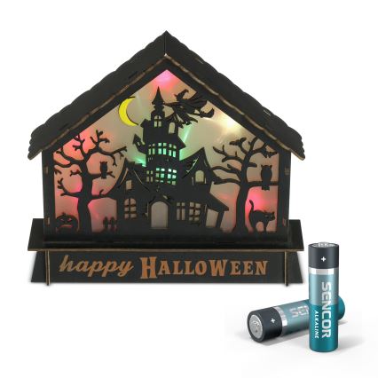Decoração LED HALLOWEEN LED/2xAA/multicolor casa assombrada
