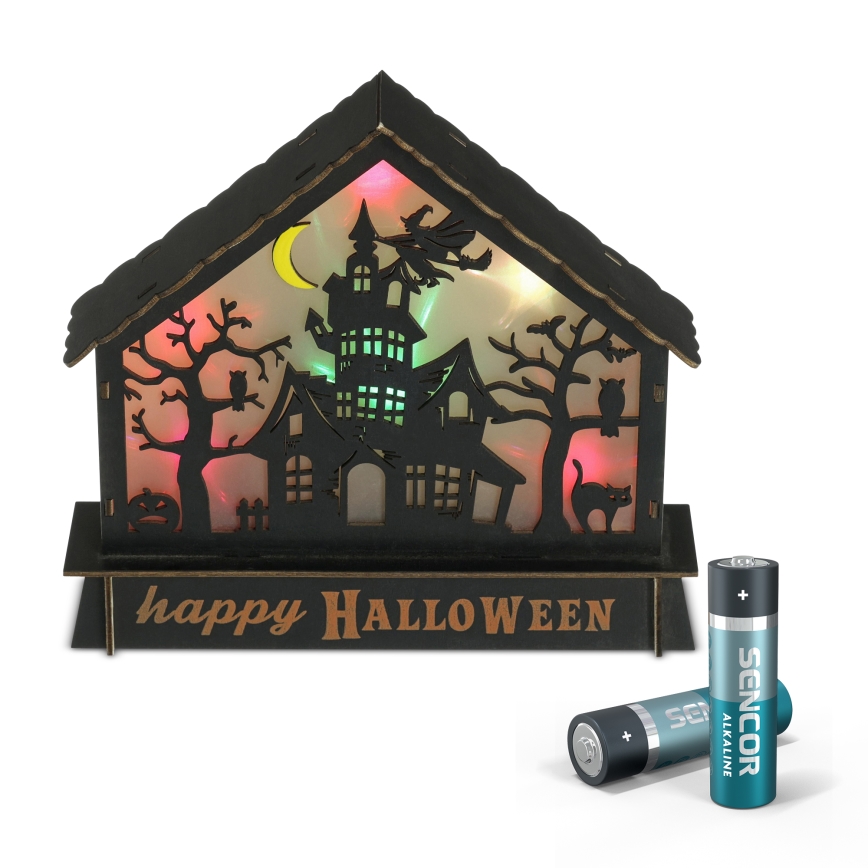 Decoração LED HALLOWEEN LED/2xAA/multicolor casa assombrada