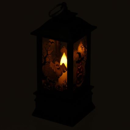 Decoração LED HALLOWEEN LED/3xAAA/branco quente lanterna com abóboras