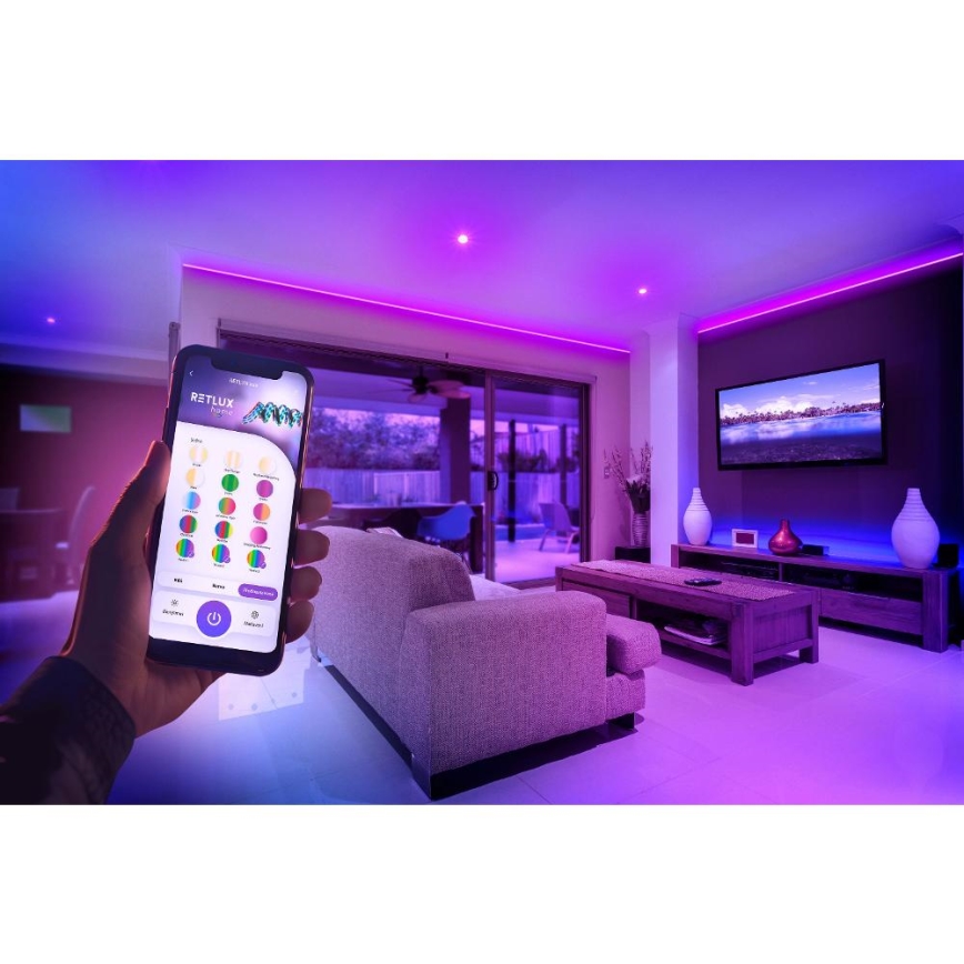 Fita LED RGBW com regulação inteligente 5m LED/230V Wi-Fi Tuya + comando