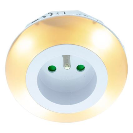 Iluminação de orientação LED com sensor de crepúsculo e tomada LED/0,6W/230V