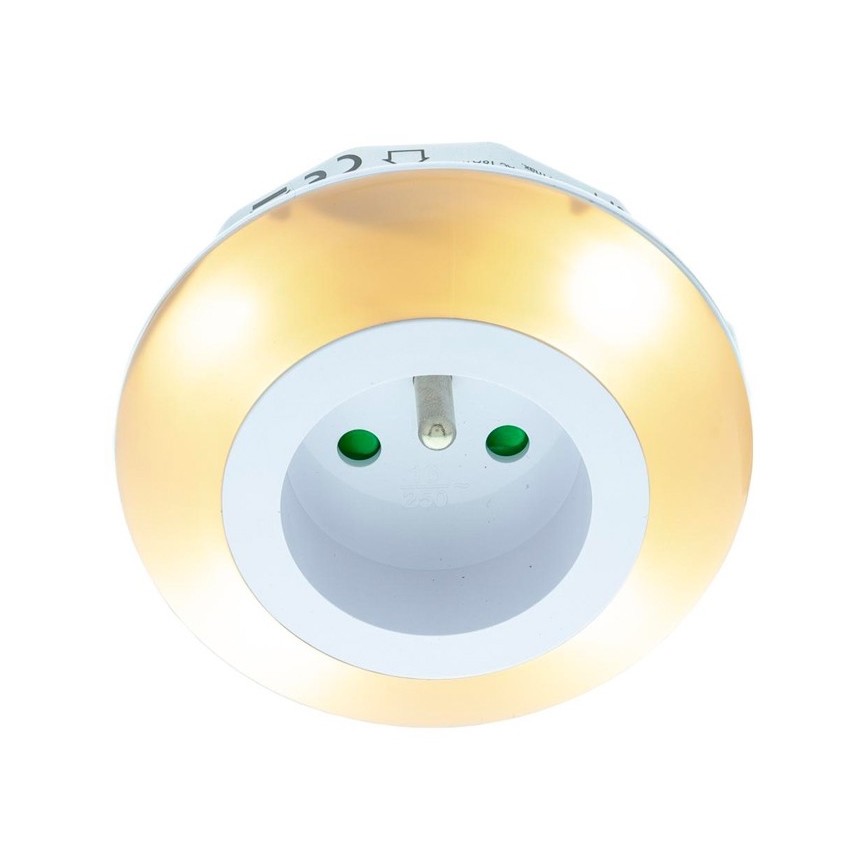 Iluminação de orientação LED com sensor de crepúsculo e tomada LED/0,6W/230V
