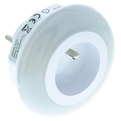 Iluminação de orientação LED com sensor de crepúsculo e tomada LED/0,6W/230V