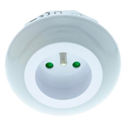 Iluminação de orientação LED com sensor de crepúsculo e tomada LED/0,6W/230V