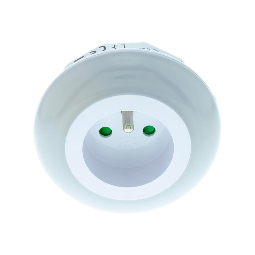 Iluminação de orientação LED com sensor de crepúsculo e tomada LED/0,6W/230V