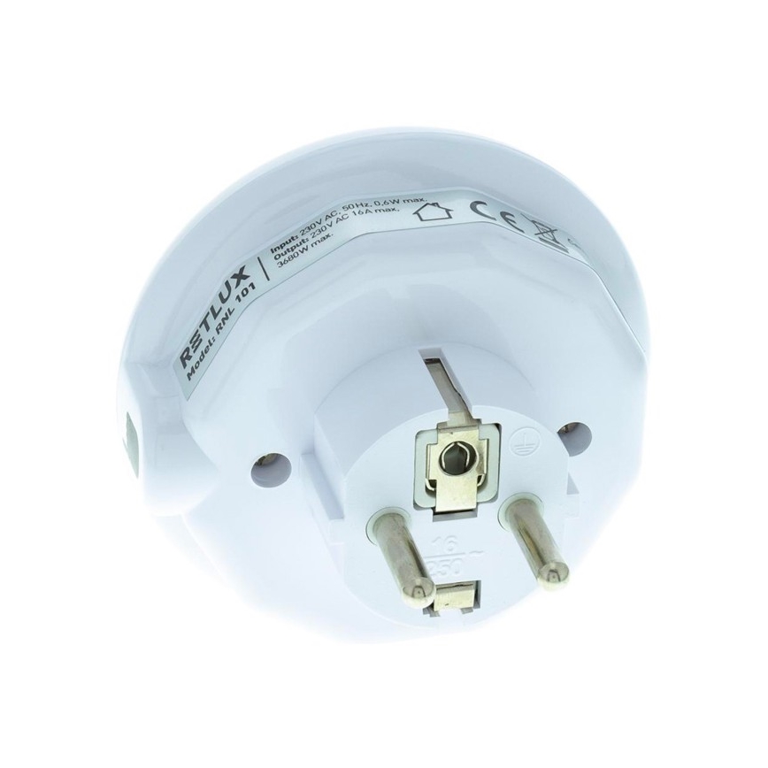 Iluminação de orientação LED com sensor de crepúsculo e tomada LED/0,6W/230V