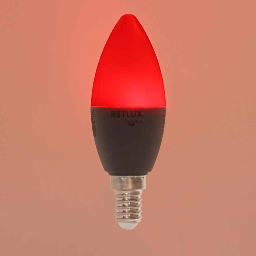 Lâmpada LED RGBW Regulável C37 E14/4,5W/230V 2700-6500K Wi-Fi Tuya