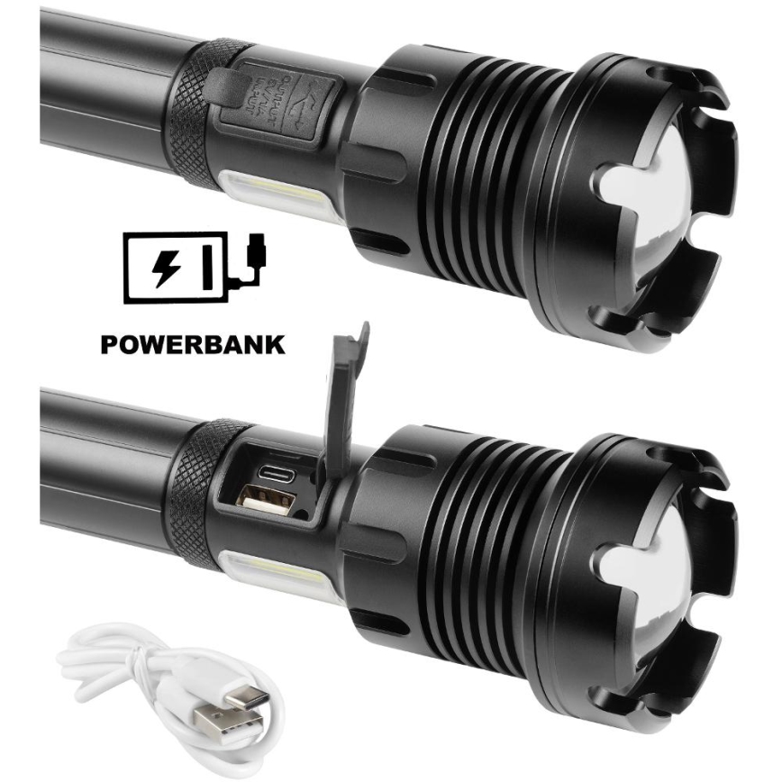 Lanterna de alumínio LED com power bank LED/4400 mAh 2200 lm IP44