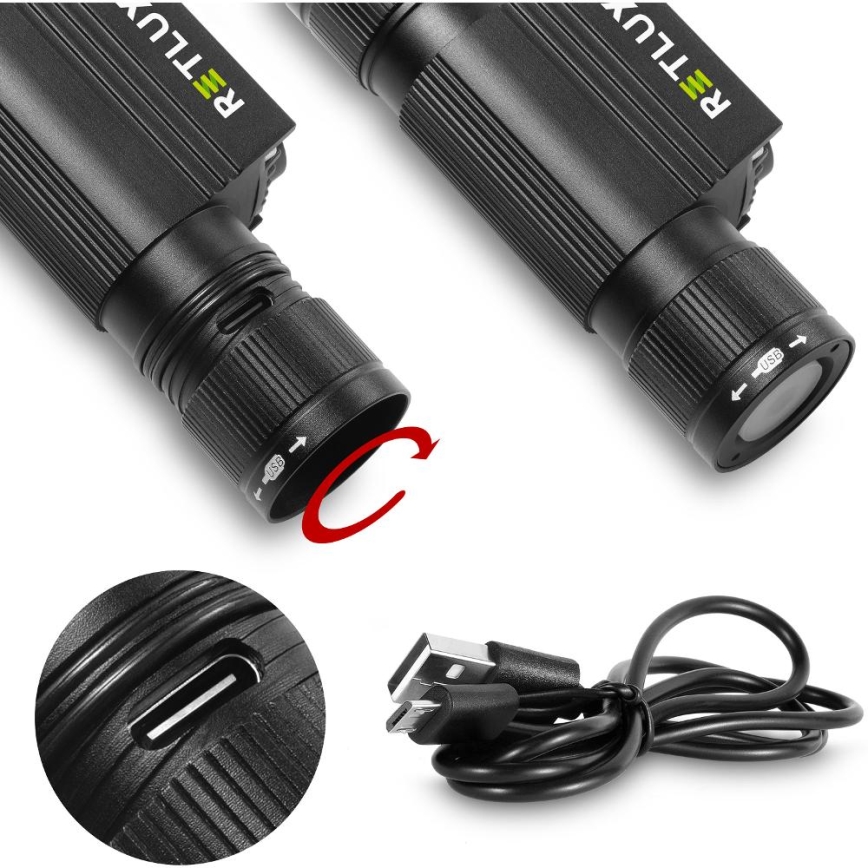 Lanterna de cabeça recarregável LED em alumínio LED/2600 mAh IP66